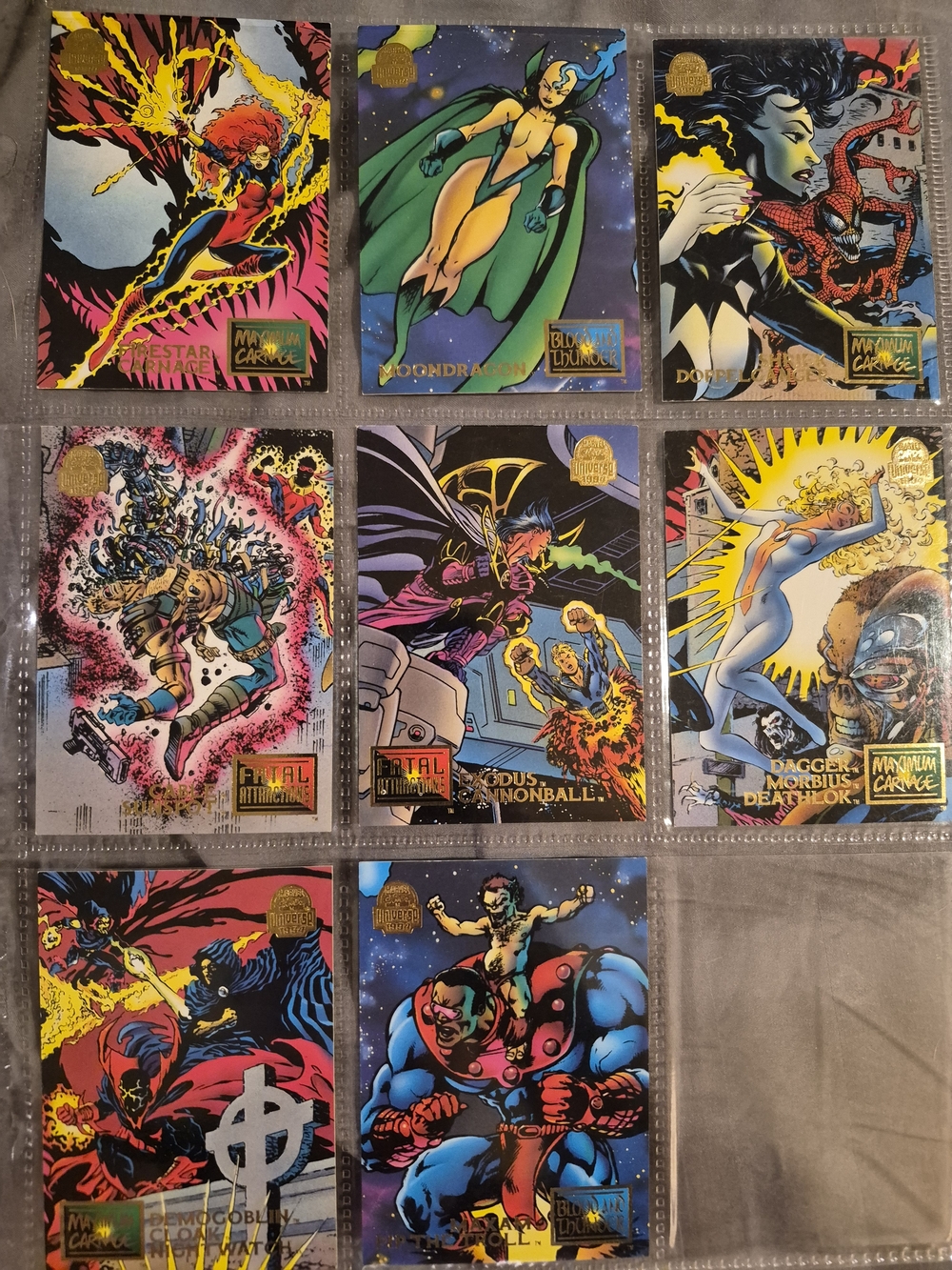 Marvel Vintage Comic Art Trading Cards – Bright Red, Yellow, Blue, Green, Black